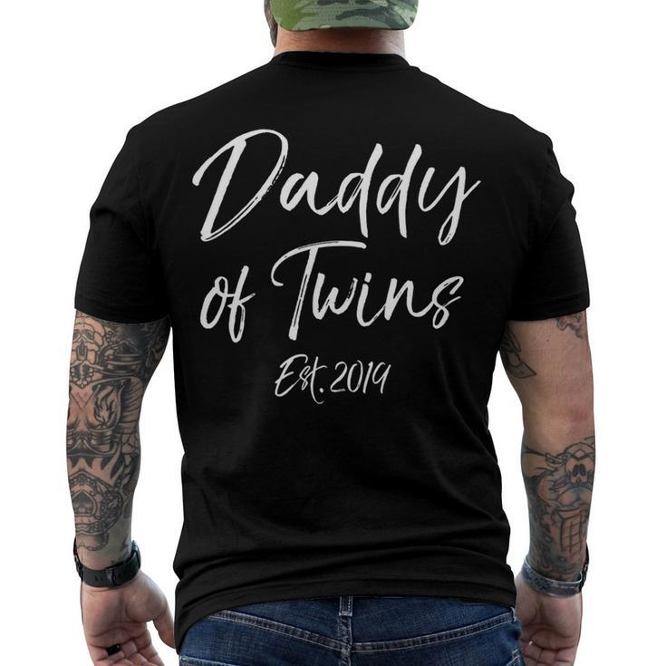Twins Dad Fun Daddy Of Twins Est 2019 Men's Crewneck Short Sleeve Back Print T-shirt