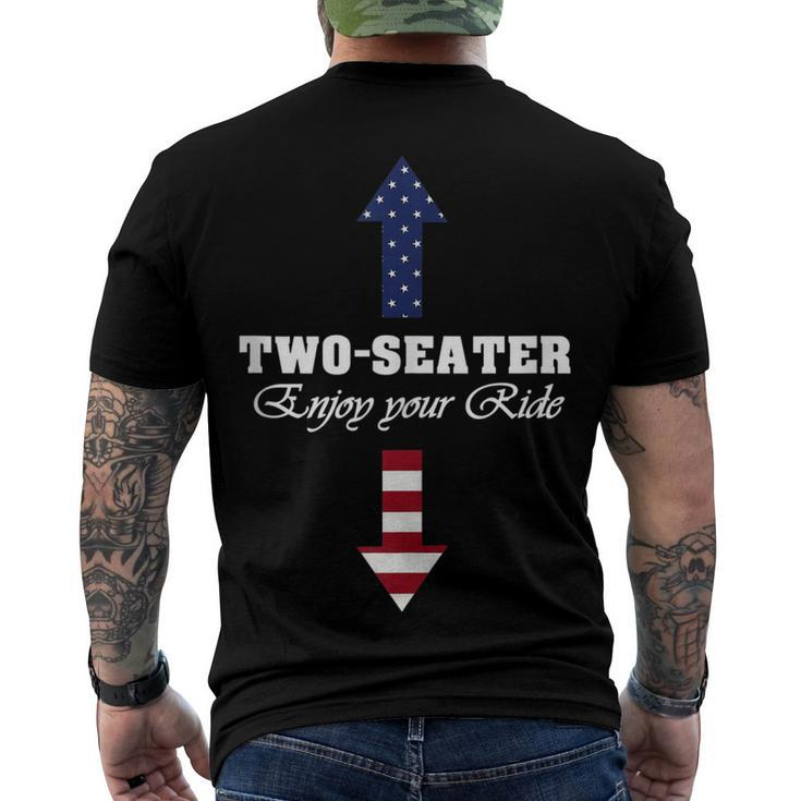 Two Seater Dad Joke American Flag 4Th Of July Motorbiking V2 Men's T-shirt Back Print