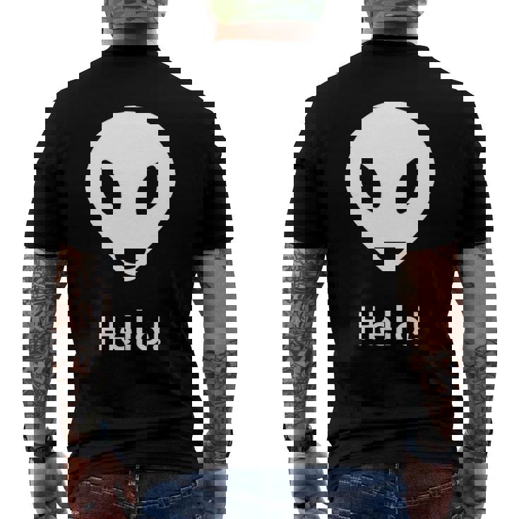 Ufo Alien Hello Science Fiction Lover Men's Back Print T-shirt