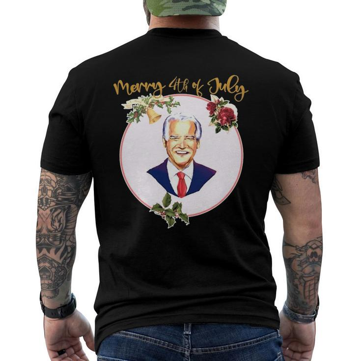 Ugly Christmas Vintage Joe Biden Merry 4Th Of July Men's Back Print T-shirt