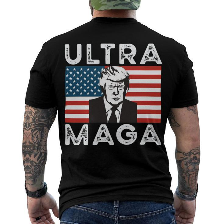 Ultra Maga Funny Trump Biden Usa Men's Crewneck Short Sleeve Back Print T-shirt