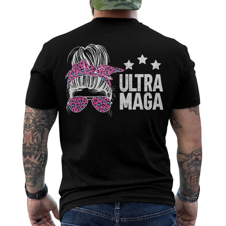 Ultra Maga Messy Bun Men's Crewneck Short Sleeve Back Print T-shirt