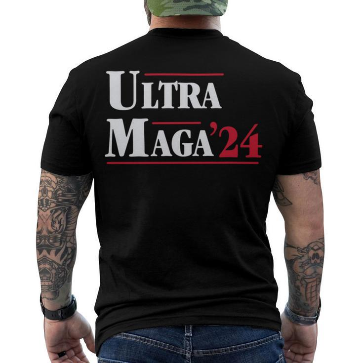 Ultra Maga Retro Style Red And White Text Men's Crewneck Short Sleeve Back Print T-shirt