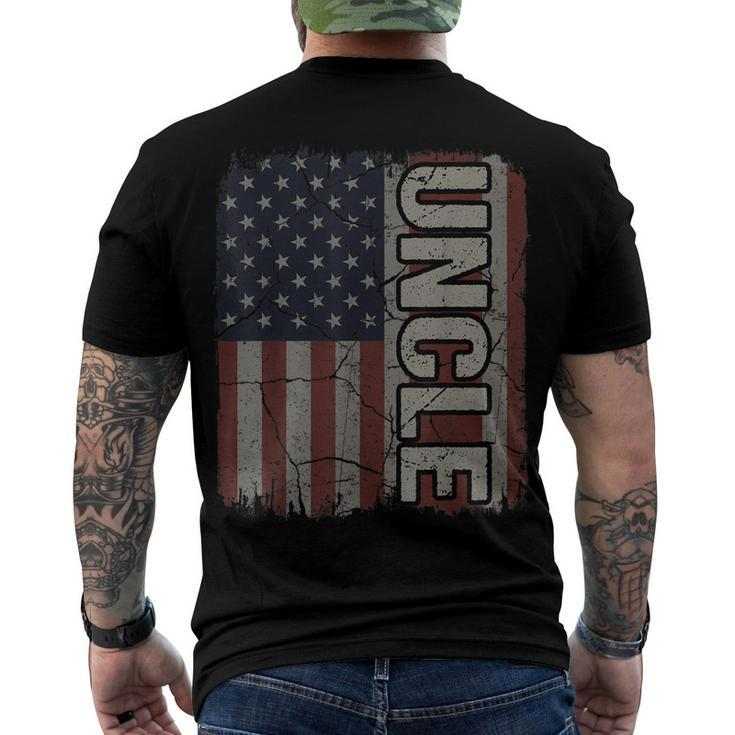 Uncle American Flag Vintage Fathers Day 4Th Of July Men's T-shirt Back Print