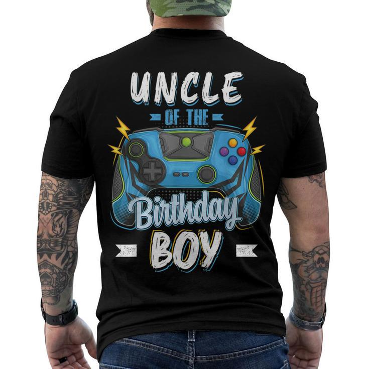 Uncle Of The Birthday Boy Matching Family Video Gamer Party Men's T-shirt Back Print