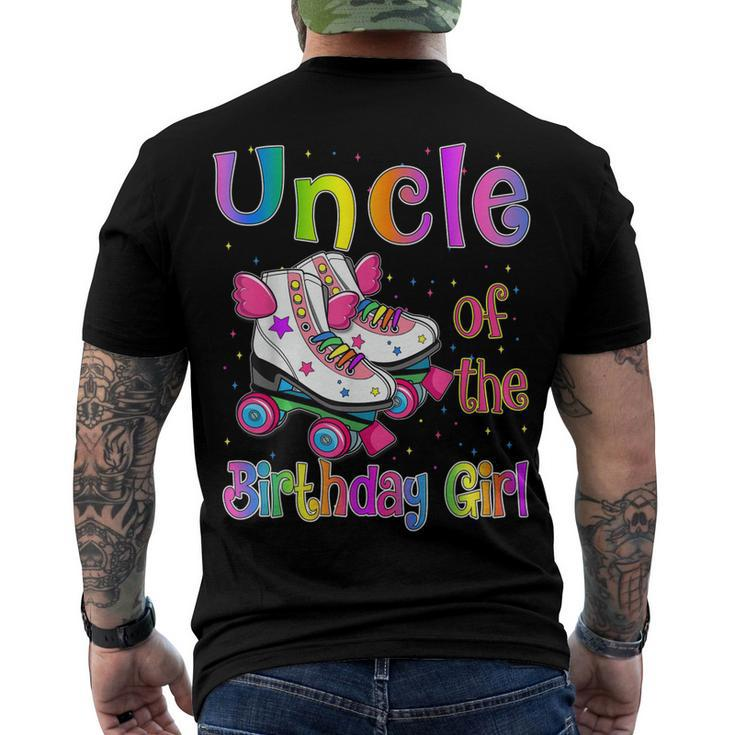 Uncle Birthday Girl Rolling Skate Birthday Family Party Men's T-shirt Back Print