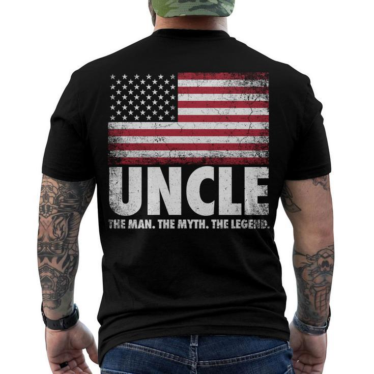Uncle The Man Myth Legend Fathers Day 4Th Of July Men's T-shirt Back Print