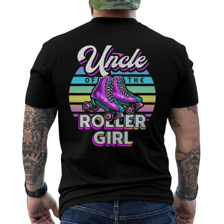 Uncle Of Roller Girl Roller Skating Birthday Matching Family Men's Crewneck Short Sleeve Back Print T-shirt