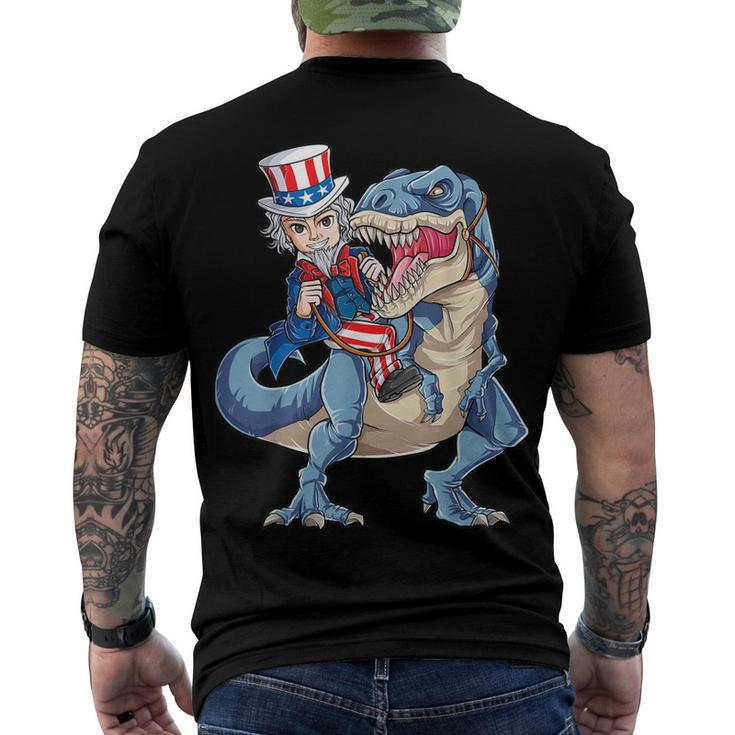 Uncle Sam Dinosaur T 4Th Of July T Rex Kids Boys Men's T-shirt Back Print