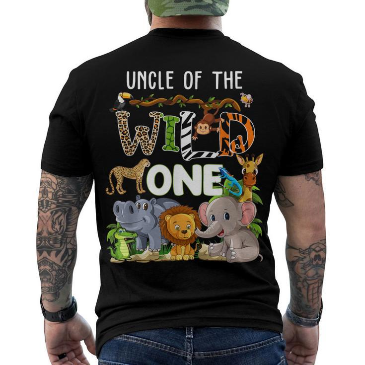 Uncle Of The Wild One Zoo Theme Birthday Safari Jungle Men's T-shirt Back Print