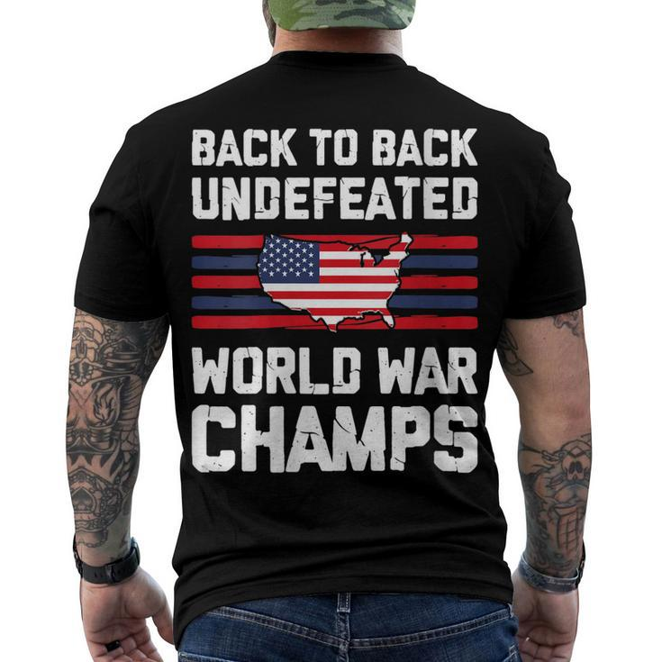 Womens Back To Back Undefeated World War Champs 4Th Of July Men's T-shirt Back Print