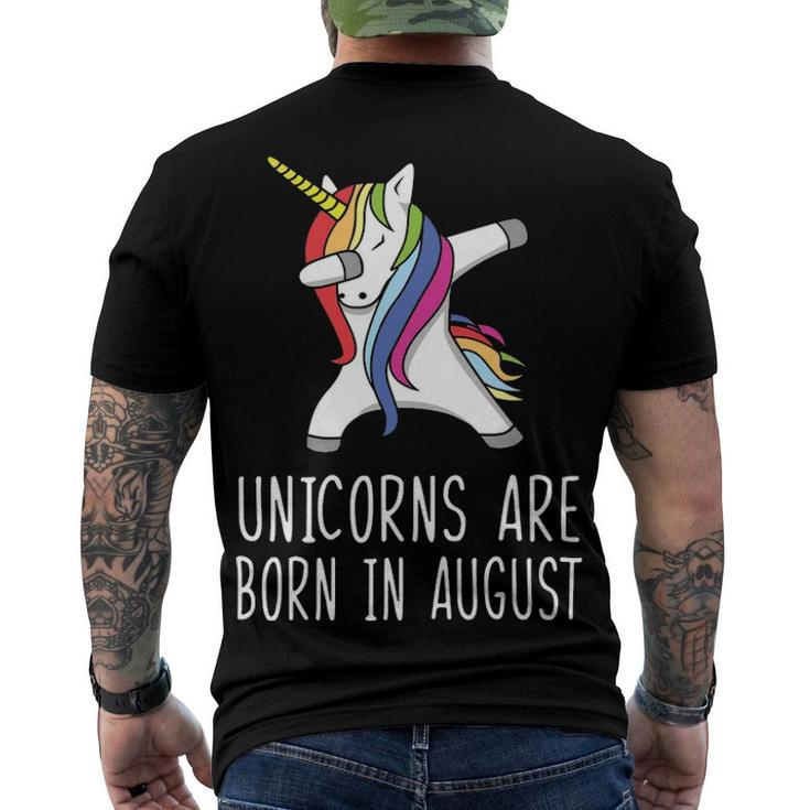 Unicorns Are Born In August Men's Crewneck Short Sleeve Back Print T-shirt