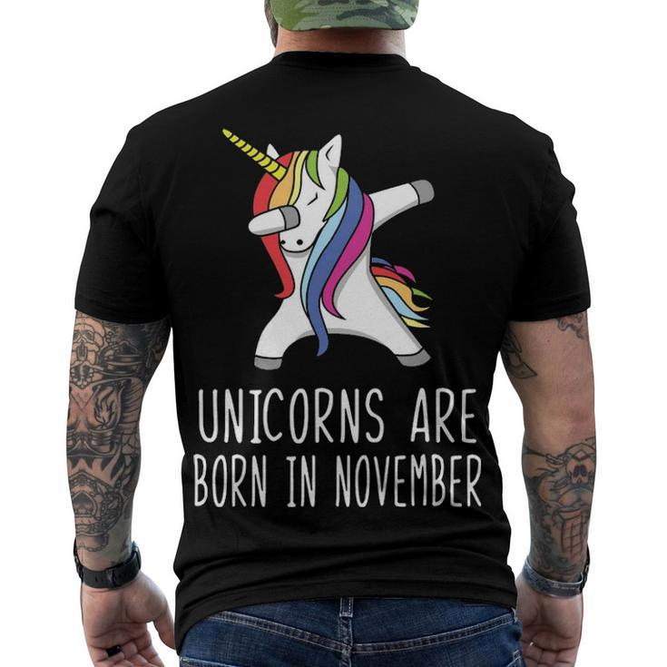 Unicorns Are Born In November Men's Crewneck Short Sleeve Back Print T-shirt