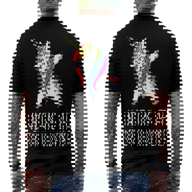 Unicorns Are Born In November Men's Crewneck Short Sleeve Back Print T-shirt