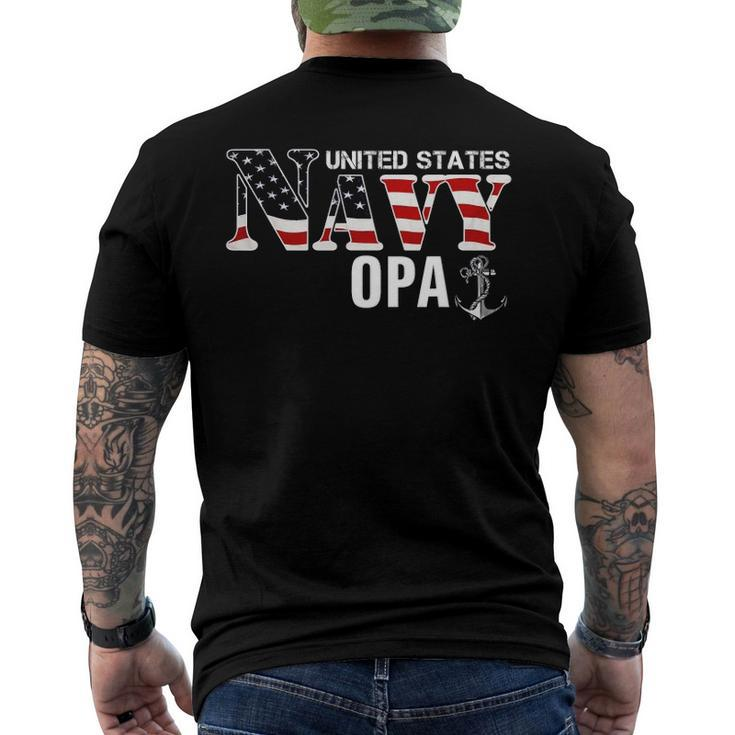 United States Flag American Navy Opa Veteran Day Men's Back Print T-shirt