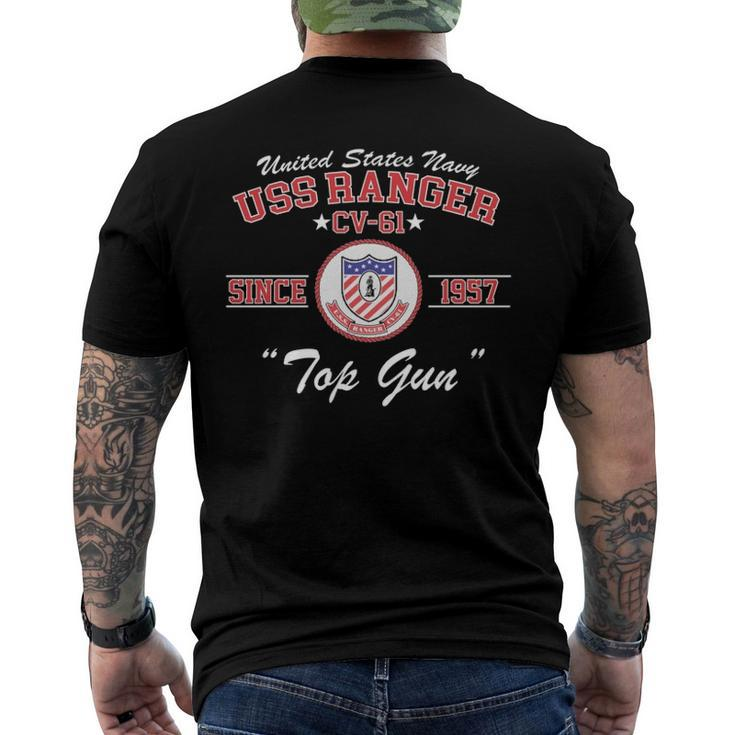 United States Navy Uss Ranger Cv-61 Men's Back Print T-shirt
