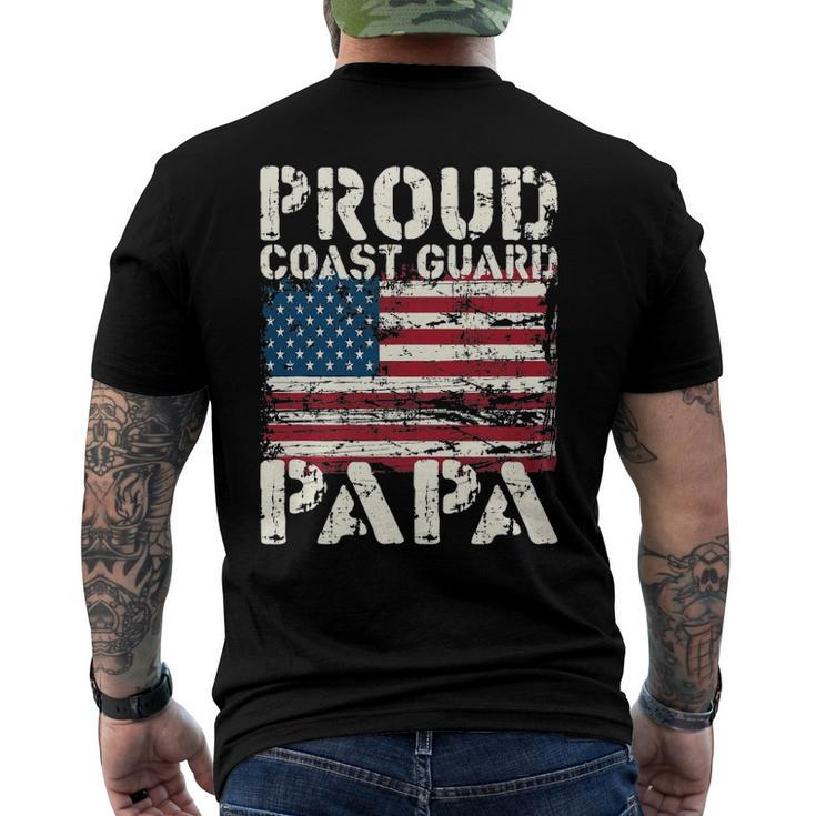 Us Coast Guard Uscg American Flag Coast Guard Papa Men's Back Print T-shirt
