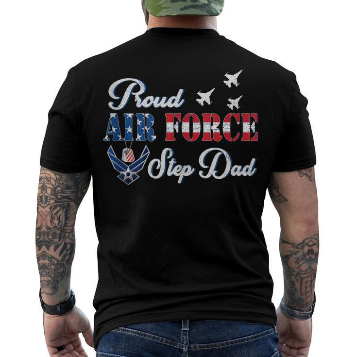 Us Flag Proud Air Force Step Dad Fathers Day 4Th Of July Men's T-shirt Back Print