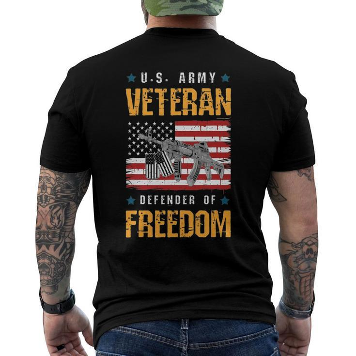 Us Veteran Defender Of Freedom Veterans Day Men's Back Print T-shirt