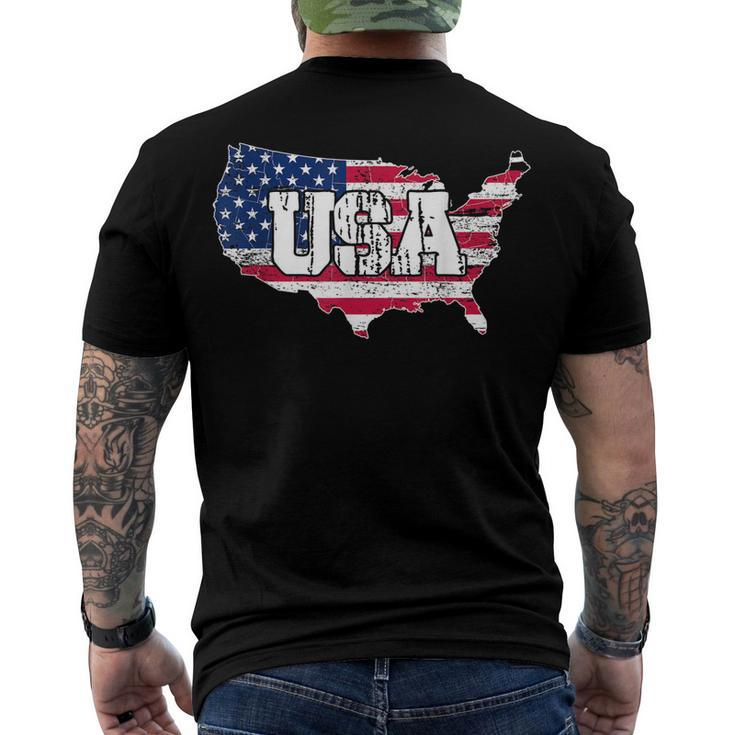 Usa American Flag United States Of America 4Th Of July Men's Back Print T-shirt