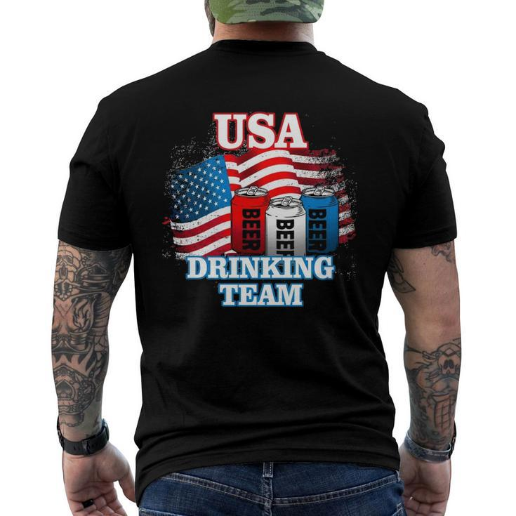 Usa Drinking Team Flag Beer Lovers Men's Back Print T-shirt