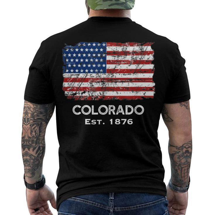 Usa Flag 4Th Of July Colorado Men's T-shirt Back Print