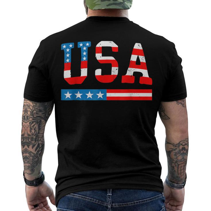 Usa Flag American 4Th Of July Merica America Flag Usa Men's Back Print T-shirt