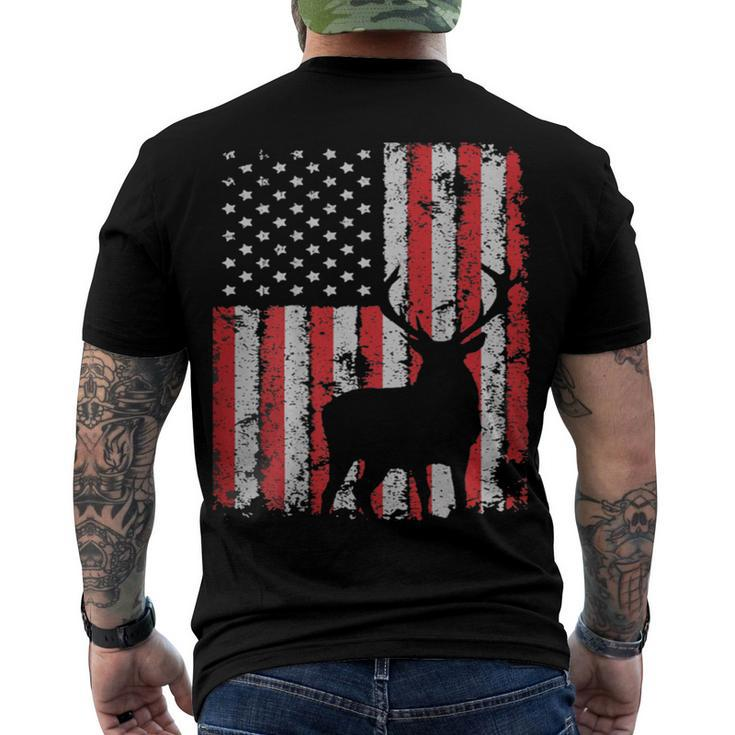 Usa Flag Day Deer Hunting 4Th July Patriotic Men's T-shirt Back Print