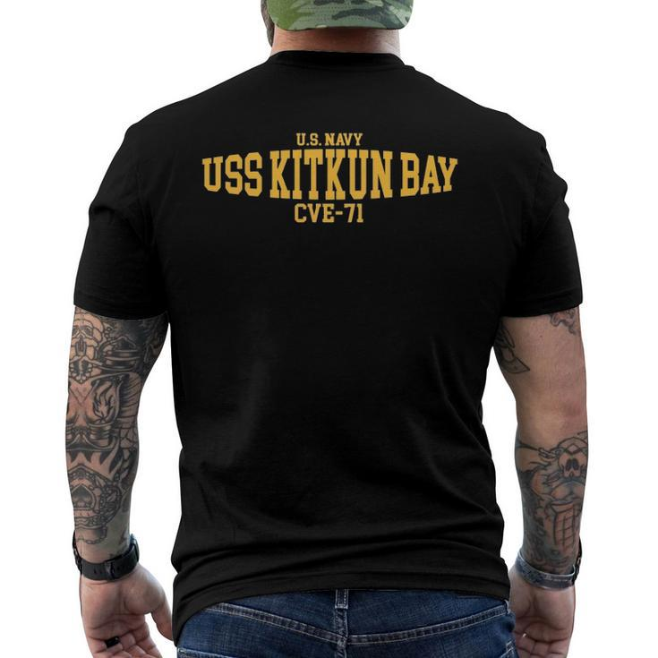 Uss Kitkun Bay Cve 71 Us Navy Men's Back Print T-shirt