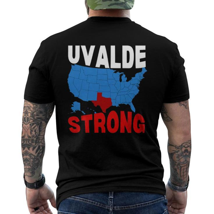 Uvalde Strong Gun Control Now Pray For Texas Usa Map Men's Back Print T-shirt