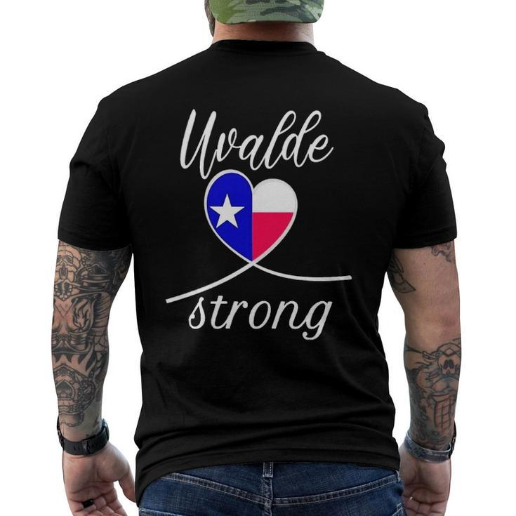 Uvalde Strong Tee End Gun Violence Texan Flag Heart Men's Crewneck Short Sleeve Back Print T-shirt