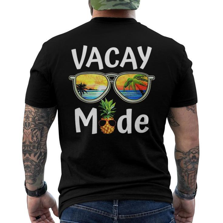 Vacay Mode Family Vacation Summer Sunglasses Beach Pineapple Men's Back Print T-shirt