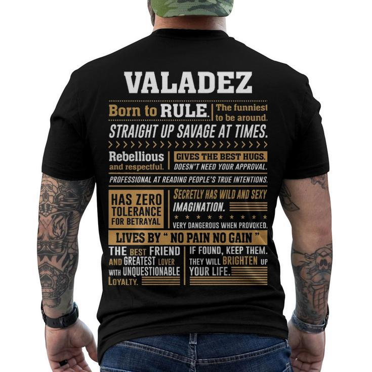 Valadez Name Valadez Born To Rule Men's T-Shirt Back Print