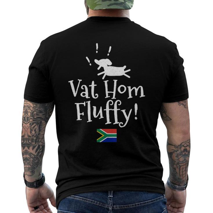 Vat Hom Fluffy South African Small Dog Phrase Men's Back Print T-shirt