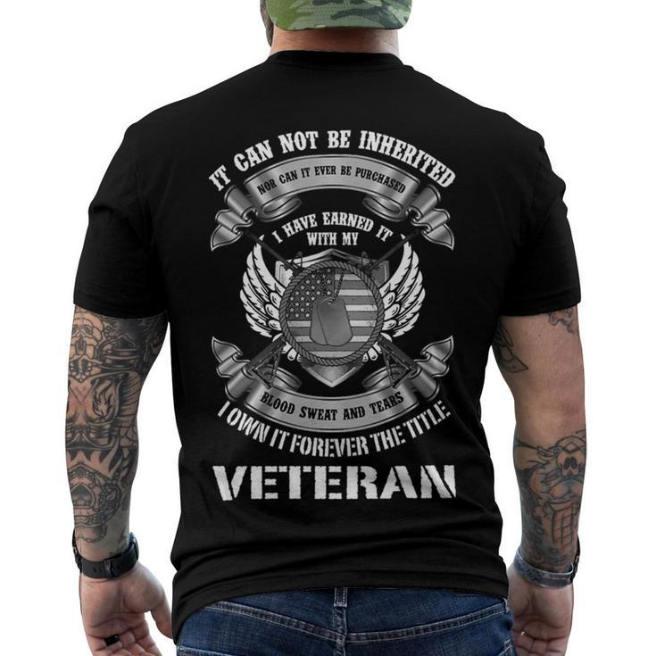 Veteran Patriotic Veteranamerican Army Veteran 121 Navy Soldier Army Military Men's Crewneck Short Sleeve Back Print T-shirt