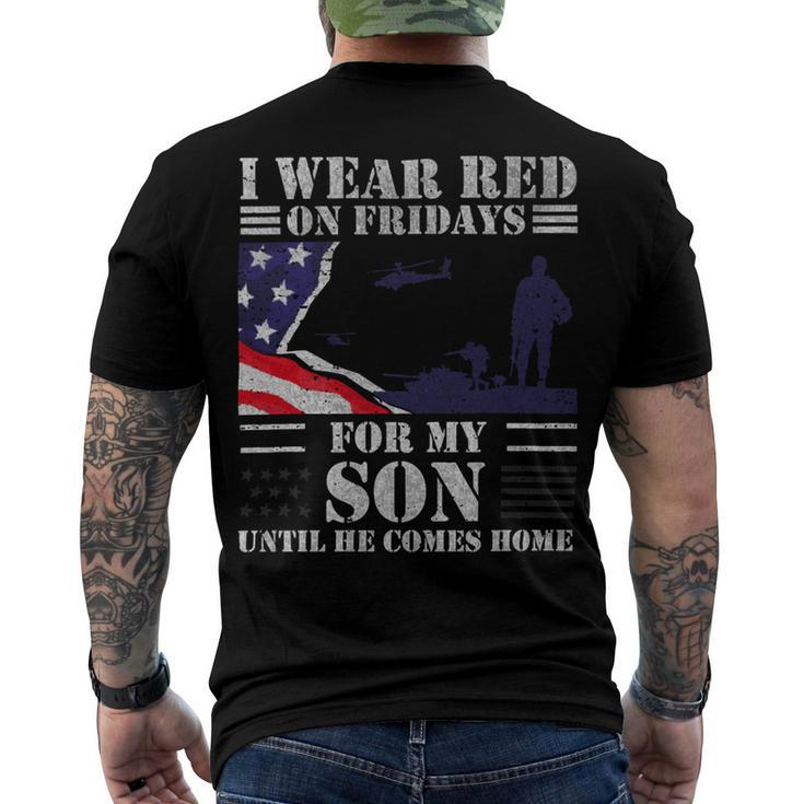 Veteran Red Fridays For Veteran Military Son Remember Everyone Deployed 98 Navy Soldier Army Military Men's Crewneck Short Sleeve Back Print T-shirt