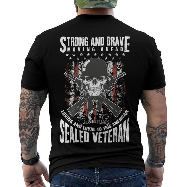 Veteran Strong And Brave American Veteran 224 Navy Soldier Army Military Men's Crewneck Short Sleeve Back Print T-shirt