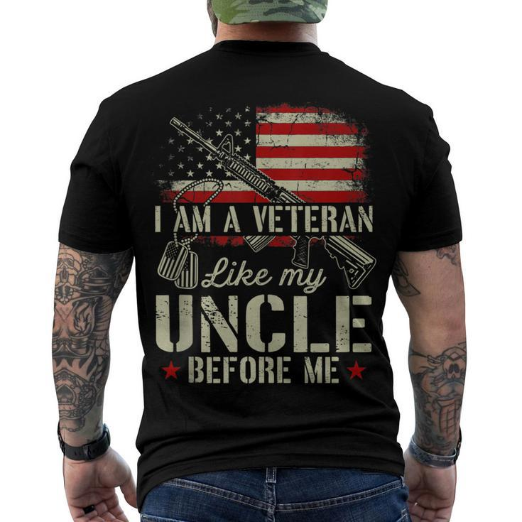 I Am A Veteran Like My Uncle Before Me Army Dad 4Th Of July Men's T-shirt Back Print