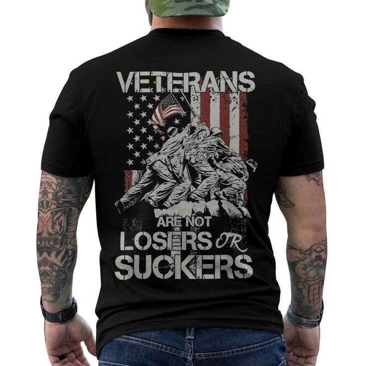 Veteran Veterans Are Not Suckers Or Losers 32 Navy Soldier Army Military Men's Crewneck Short Sleeve Back Print T-shirt