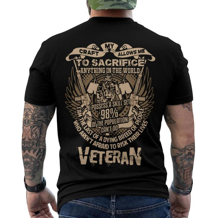 Veteran Veterans Day 690 Navy Soldier Army Military Men's Crewneck Short Sleeve Back Print T-shirt