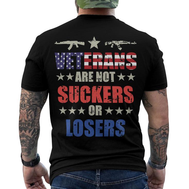 Veteran Veterans Day Are Not Suckers Or Losers 134 Navy Soldier Army Military Men's Crewneck Short Sleeve Back Print T-shirt