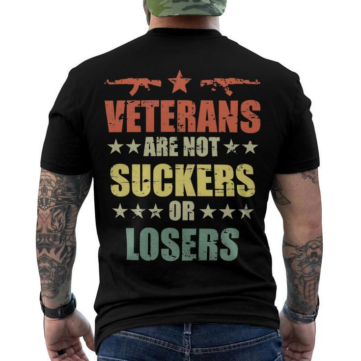 Veteran Veterans Day Are Not Suckers Or Losers 136 Navy Soldier Army Military Men's Crewneck Short Sleeve Back Print T-shirt