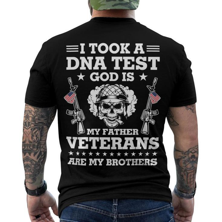 Veteran Veterans Day Took Dna Test God Is My Father Veterans Is My Brothers 90 Navy Soldier Army Military Men's Crewneck Short Sleeve Back Print T-shirt