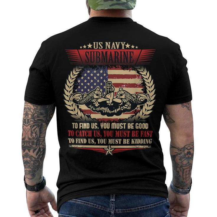 Veteran Veterans Day Us Navy Submarines Quote 643 Navy Soldier Army Military Men's Crewneck Short Sleeve Back Print T-shirt