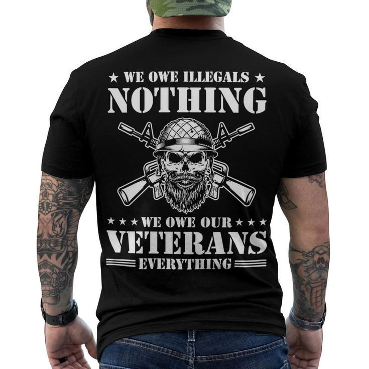 Veteran Veterans Day We Owe Our Veterans Everthing 112 Navy Soldier Army Military Men's Crewneck Short Sleeve Back Print T-shirt