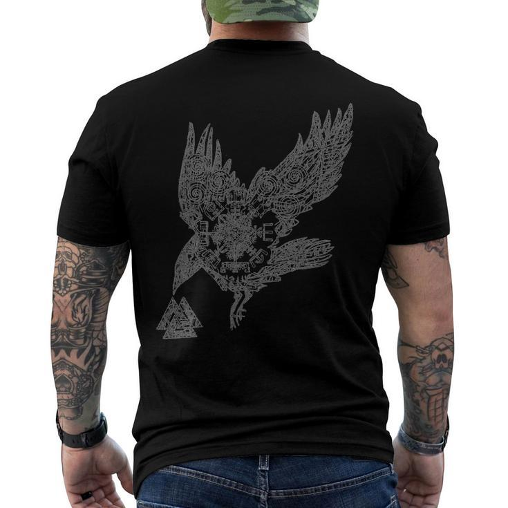 Viking Nordic Norse Mythology Raven & Runes Men's Back Print T-shirt