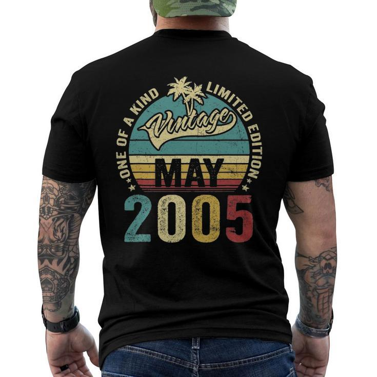 Vintage 17 Years Old May 2005 Decorations 17Th Birthday Men's Back Print T-shirt