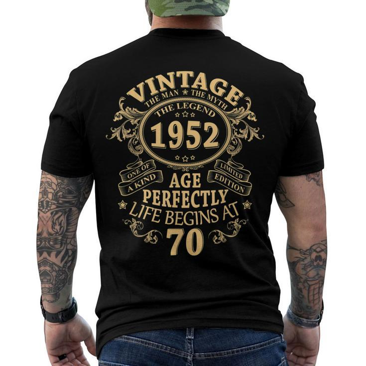 Vintage 1952 The Man Myth Legend 70 Year Old Birthday Men's T-shirt Back Print