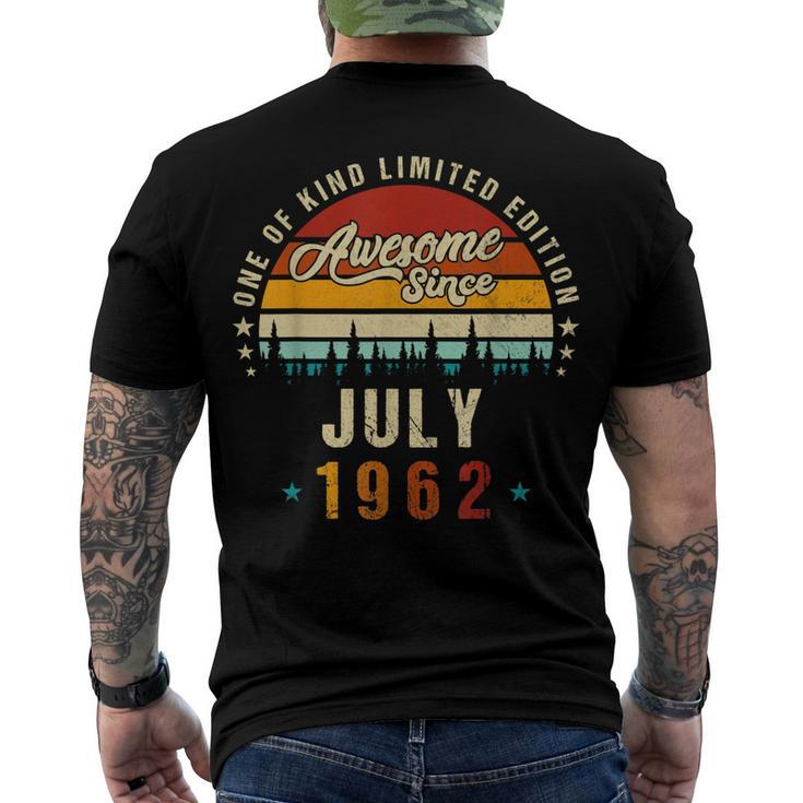 Vintage 60Th Birthday Awesome Since July 1962 Epic Legend Men's T-shirt Back Print
