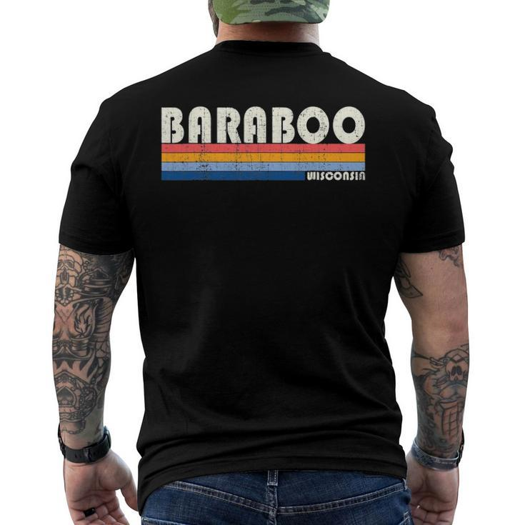 Vintage 70S 80S Style Baraboo Wi Men's Back Print T-shirt